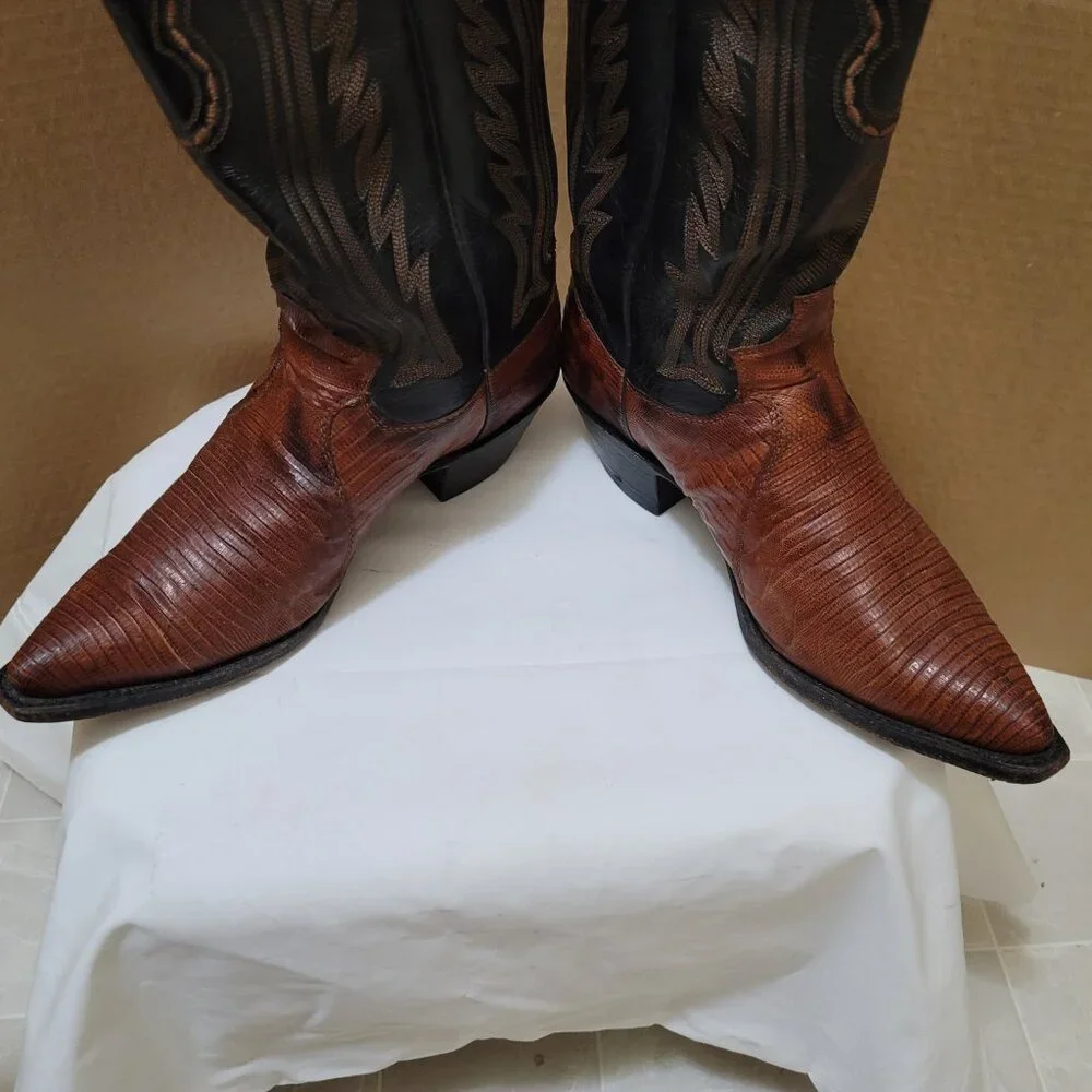 Justin Authentic,  Lizard Leather Women's Cowboy Boots, size 8 - Picture 6 of 9